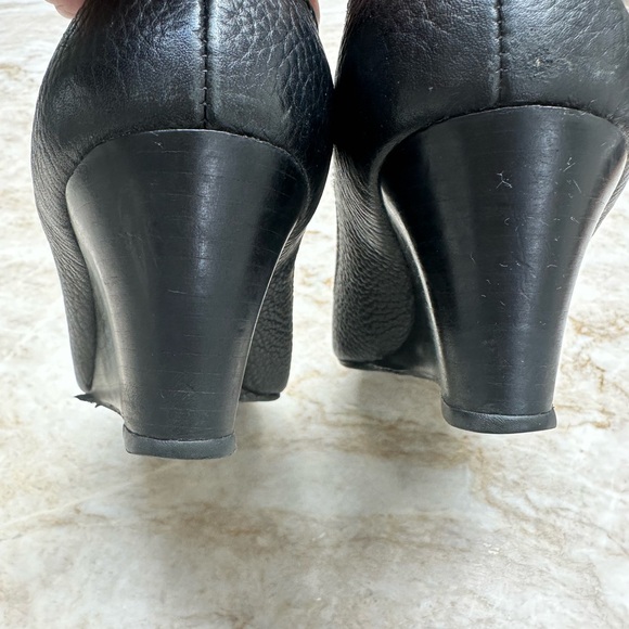TORY BURCH Sally Wedge Black/silver logo Size 8 - Picture 11 of 11